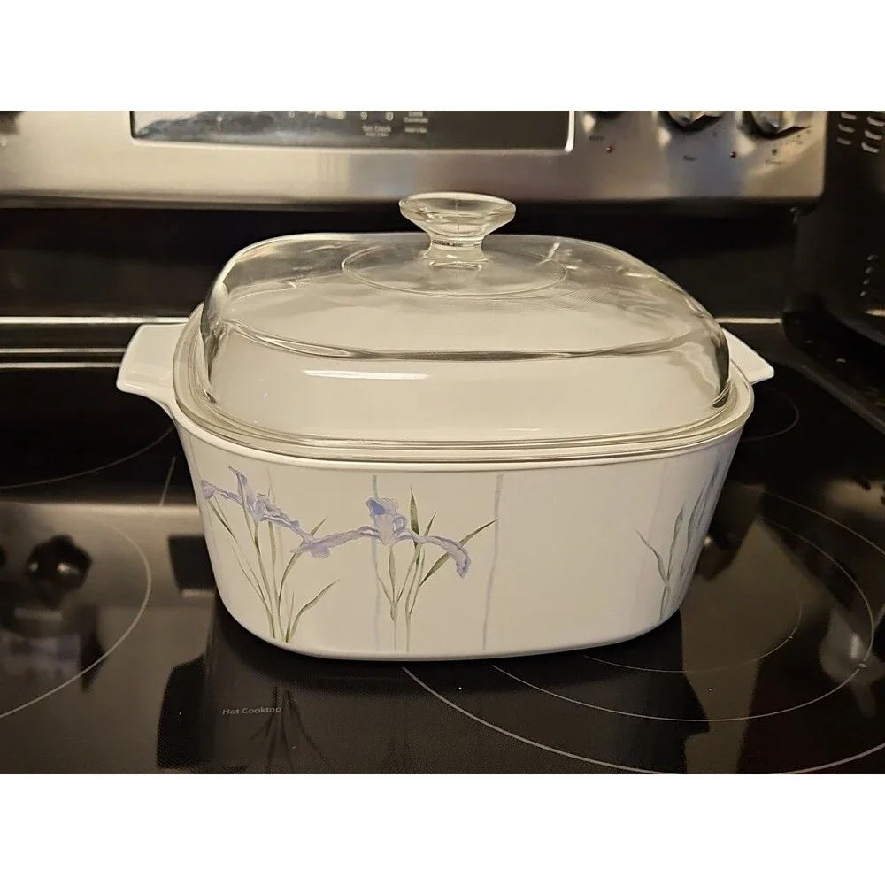 Vintage Corning Ware A-5-B 5 Liter Casserole Dish Shadow Iris 10